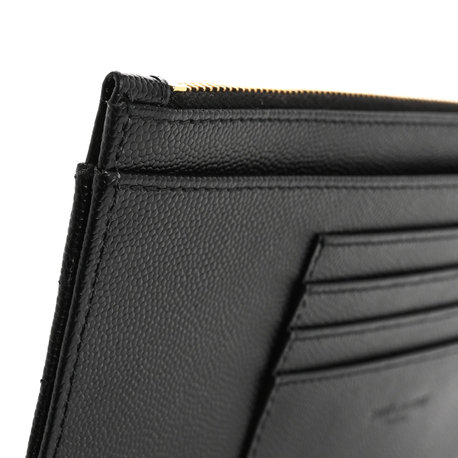 Saint Laurent Grain De Poudre Chevron Monogram Large Bill Pouch Black 10 of 14