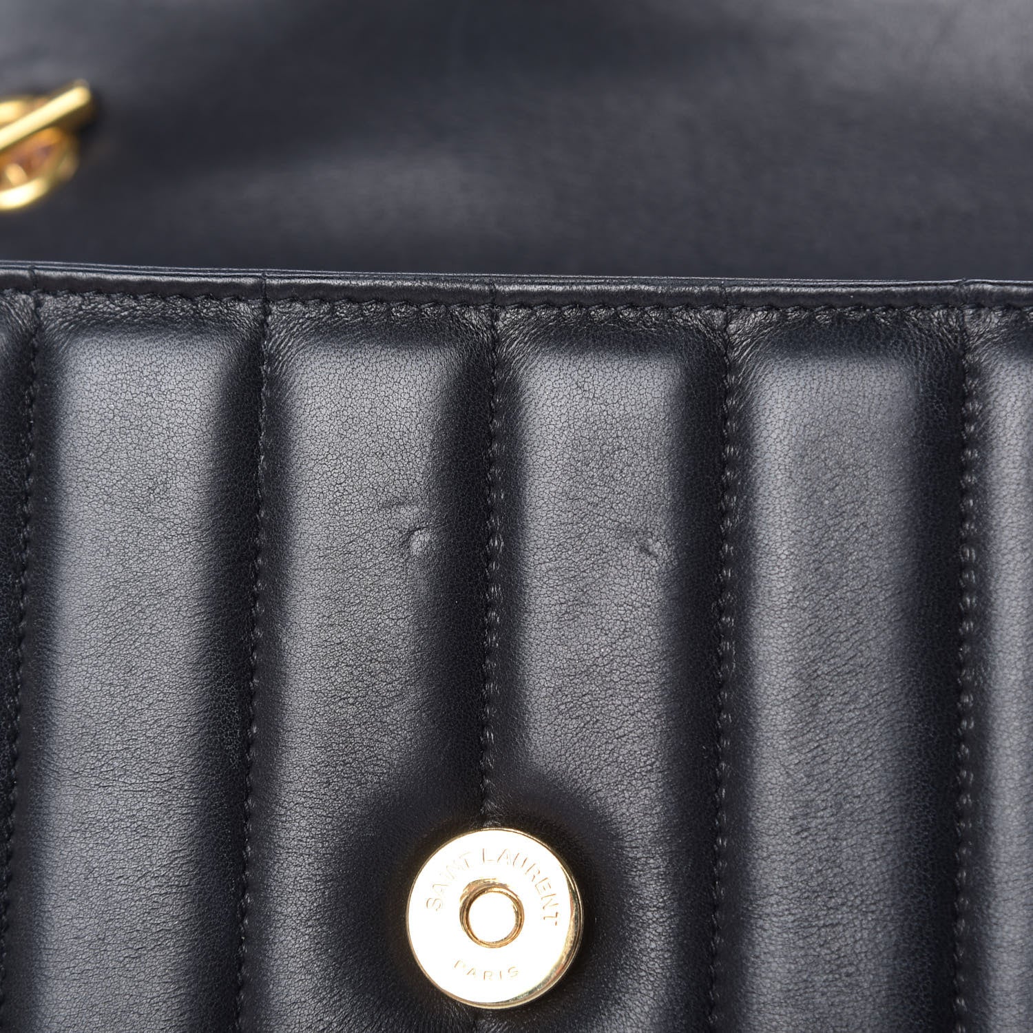 Saint Laurent Lambskin Matelasse Monogram Vicky Chain Wallet Black 13 of 14