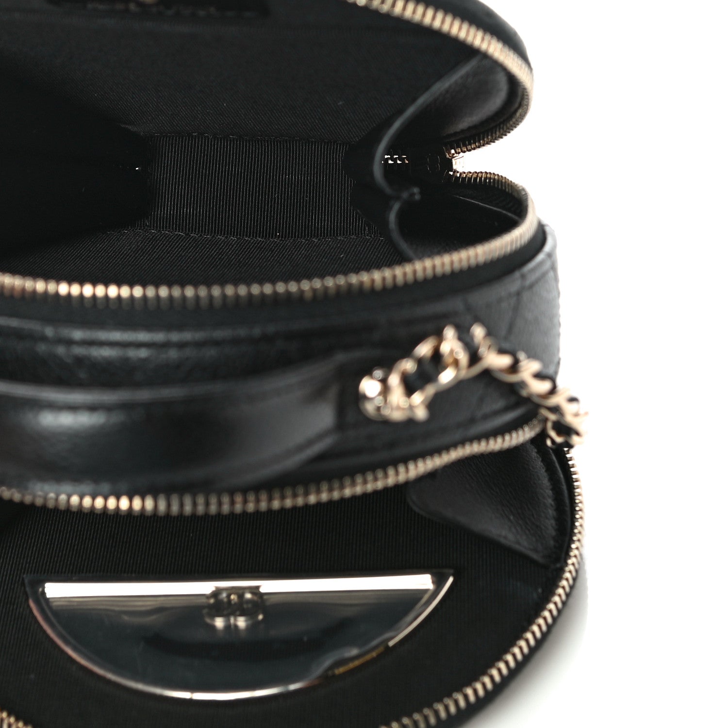 Chanel Caviar Quilted Round Handle With Care Vanity With Chain Black 5 of 11