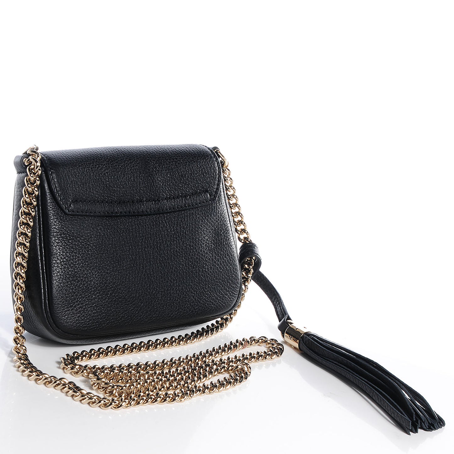Pebbled Calfskin Small Soho Flap Crossbody Black