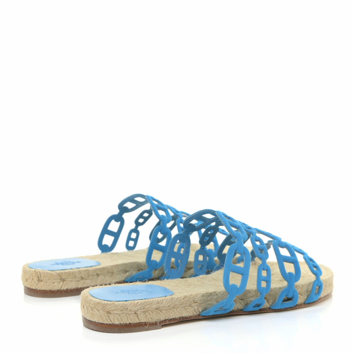 Suede Goatskin Ancone Espadrille Sandals 37 Bleu Vif