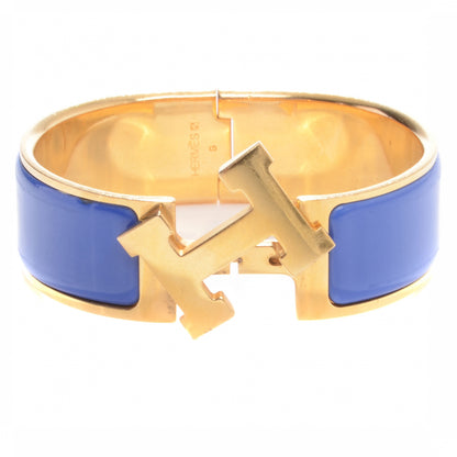Hermes Enamel Clic Clac H Bracelet Wide GM Bleu 5 of 7