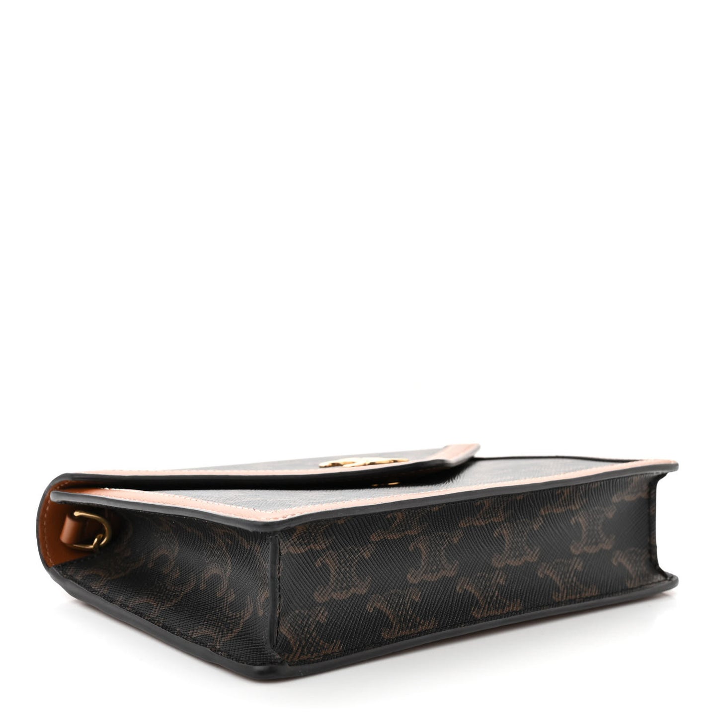 Triomphe Canvas Calfskin Wallet on Chain Tan