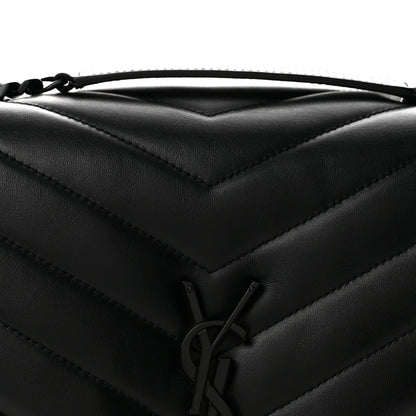 Saint Laurent Calfskin Y Quilted Monogram Monochrome Large Loulou Chain Satchel Black 8 of 14