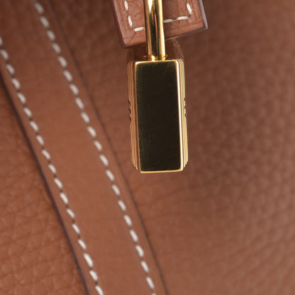 Hermes Taurillon Clemence Picotin Lock 22 MM Gold 5 of 5