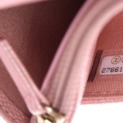 Chanel Iridescent Caviar Quilted Wallet on Chain WOC Rose Pink 8 of 9