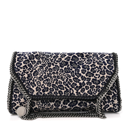 Stella McCartney Cotton Canvas Leopard Big Falabella Fold Over Tote Grey 1 of 10