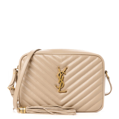 Saint Laurent Calfskin Matelasse Monogram Lou Camera Bag Dark Beige 1 of 11
