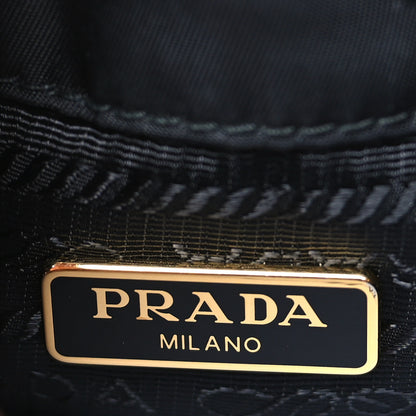 Prada Saffiano Tessuto Nylon Mini Bucket Crossbody Bag Black 6 of 9
