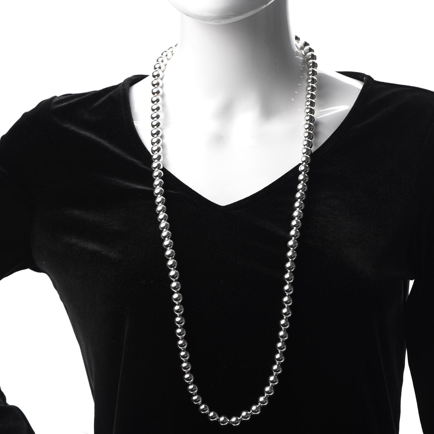 Sterling Silver 10mm HardWear Ball Necklace 36"