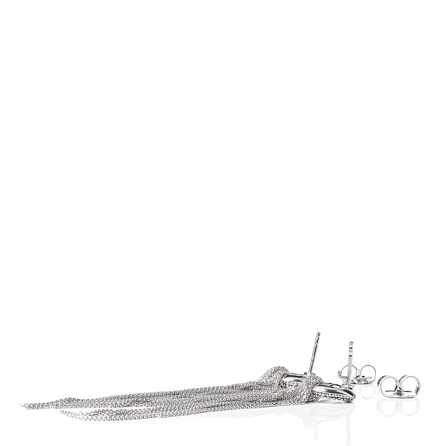 Sterling Silver Pave Diamond Waterfall Drop Earrings