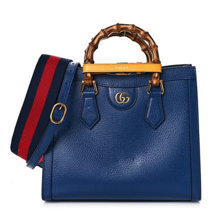 Gucci Textured Dollar Calfskin Web Small Diana Tote Bag Royal Crop 1 of 9