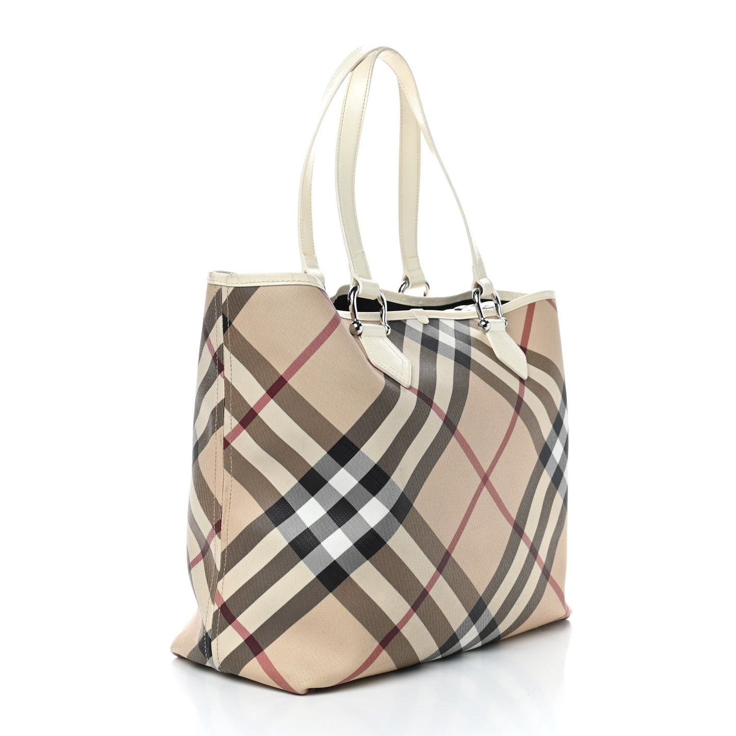 Nova Check Large Nickie Tote White