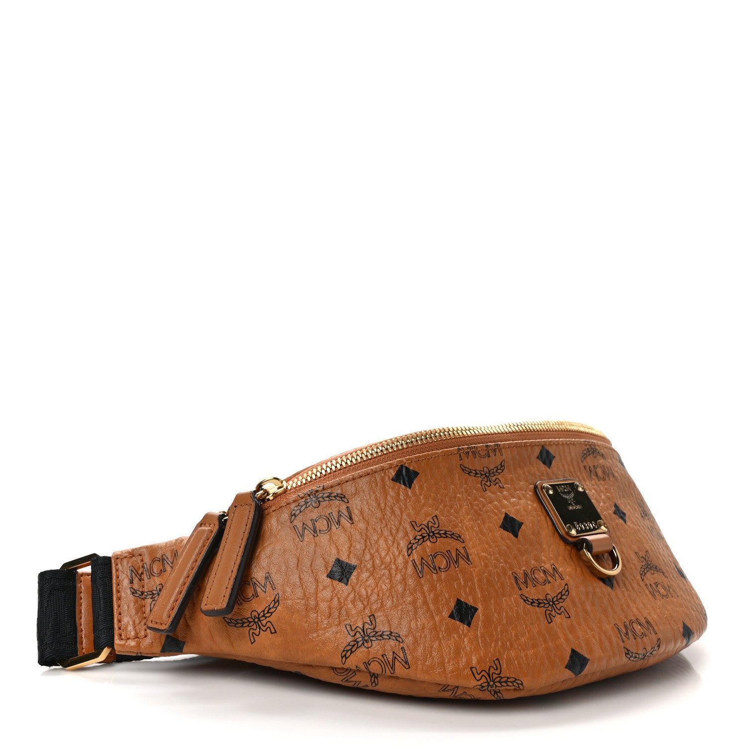 MCM Visetos Medium Fusten Belt Bag Cognac 4 of 10