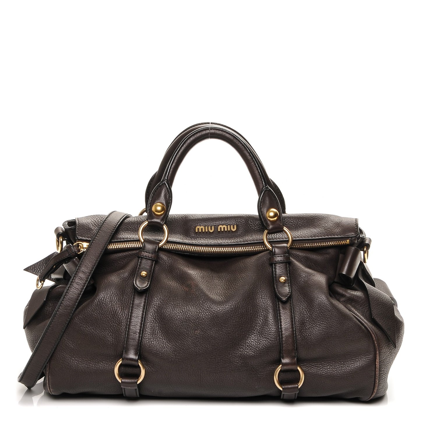 Vitello Medium Bow Bag Brown