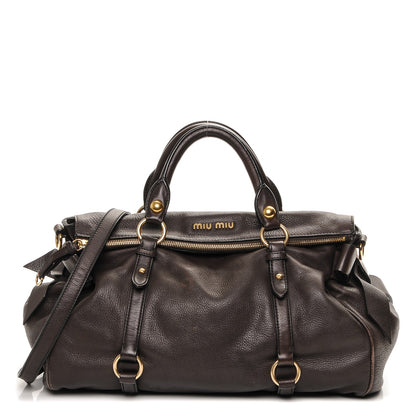 Miu Miu Vitello Medium Bow Bag Brown 1 of 6