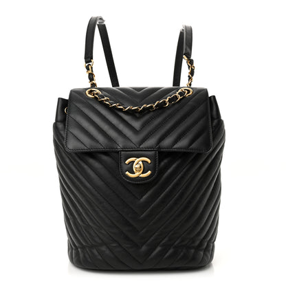 Chanel Calfskin Chevron Quilted Small Urban Spirit Backpack Black 1 of 11