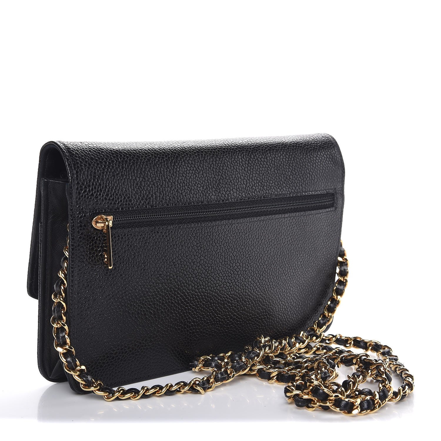 Chanel Caviar Timeless CC Wallet On Chain WOC Black 3 of 10