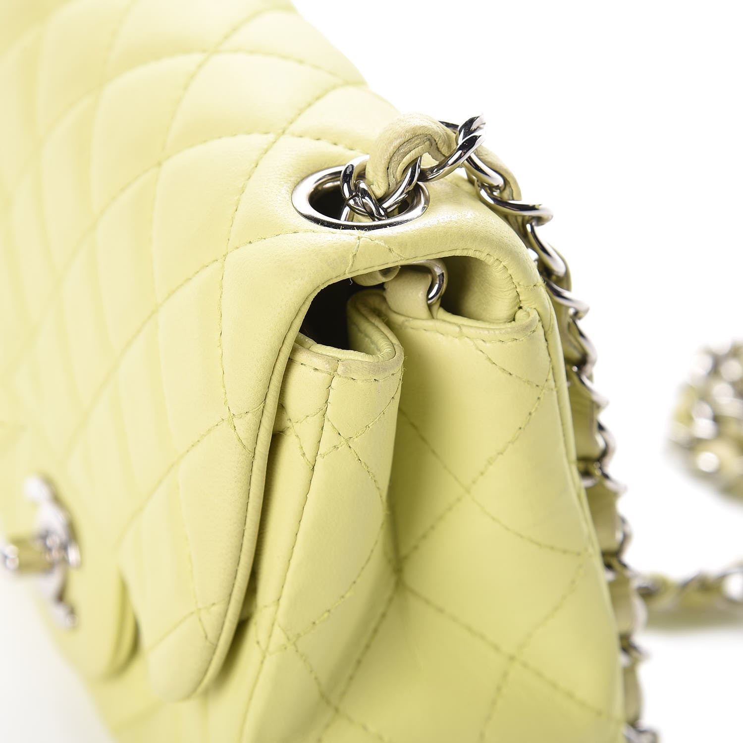 Chanel Lambskin Quilted Mini Square Flap Yellow 12 of 14