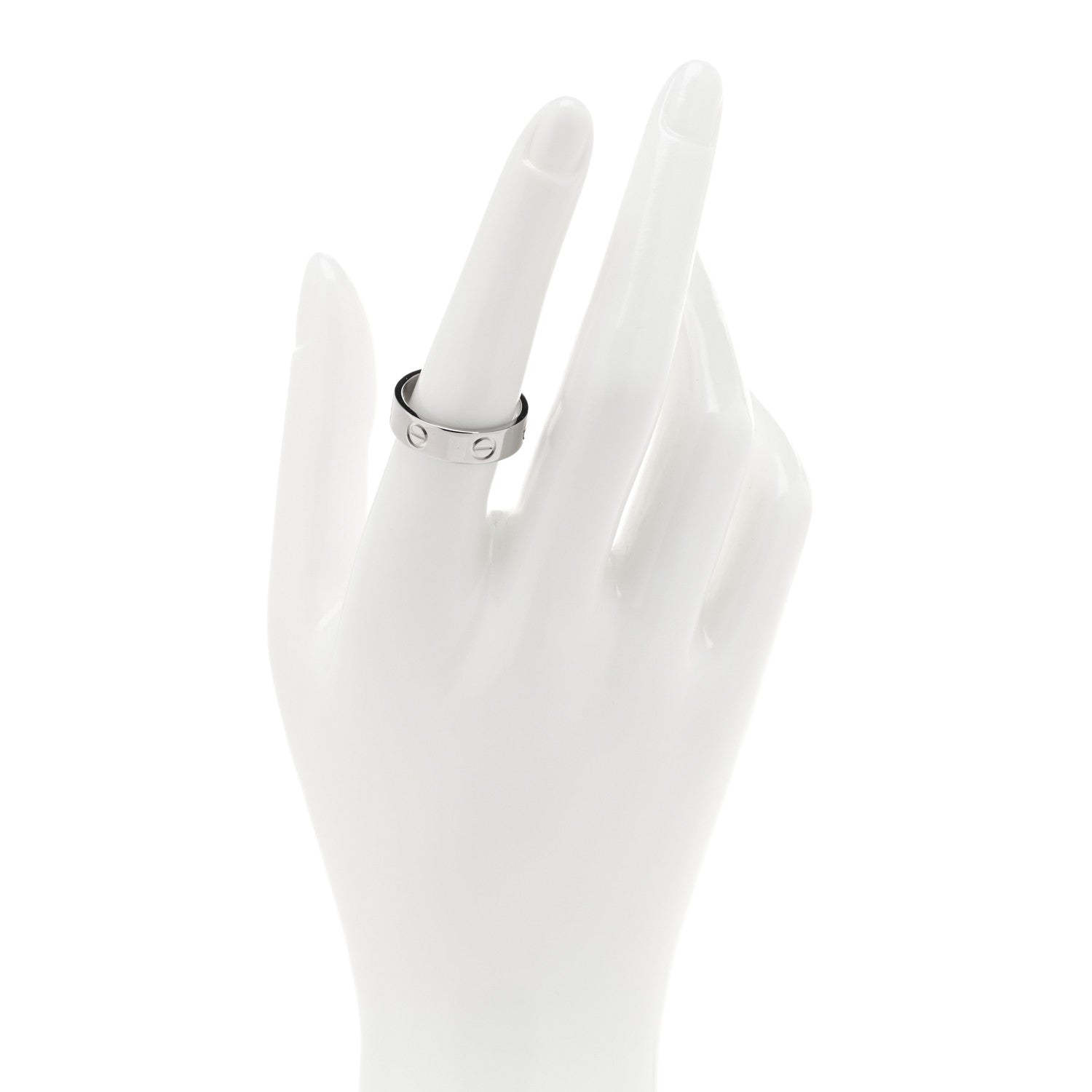 Cartier 18K White Gold 5.5mm LOVE Ring 55 7.25 2 of 3