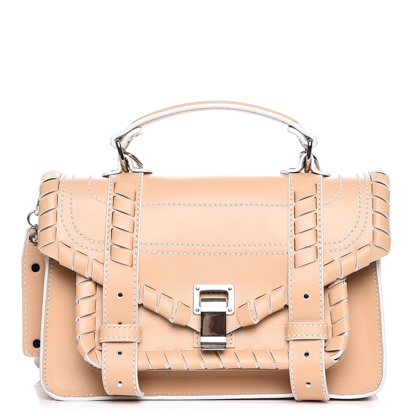 Calfskin Tiny Whipstitch PS1 Satchel Warm Sand