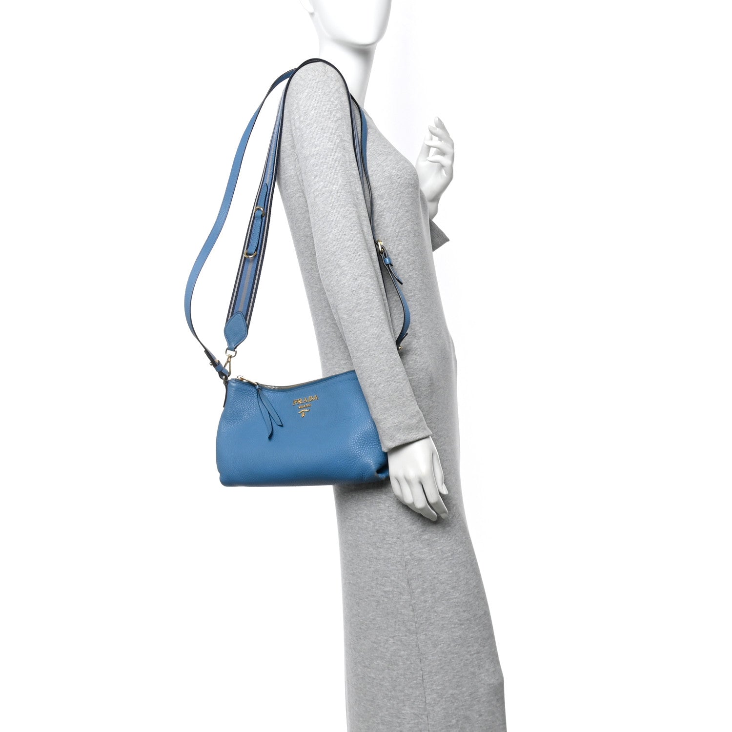 Prada Vitello Phenix Zip Crossbody Bag Mare 2 of 13