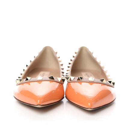 Valentino Garavani Patent Nappa Rockstud Ballerina Flats 36 Melon Sorbet Poudre 2 of 9