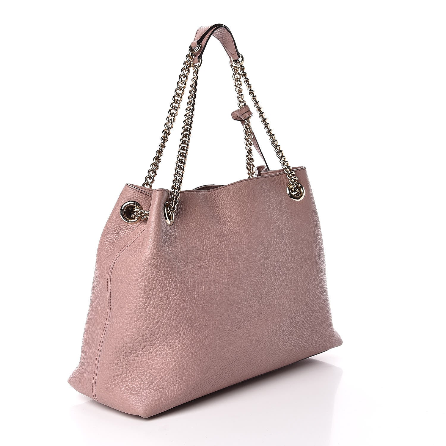 Gucci Pebbled Calfskin Medium Soho Chain Shoulder Bag Dark Cipria 3 of 14