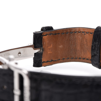 Hermes Stainless Steel Alligator 41mm Arceau Squelette Automatic Watch Noir 8 of 10