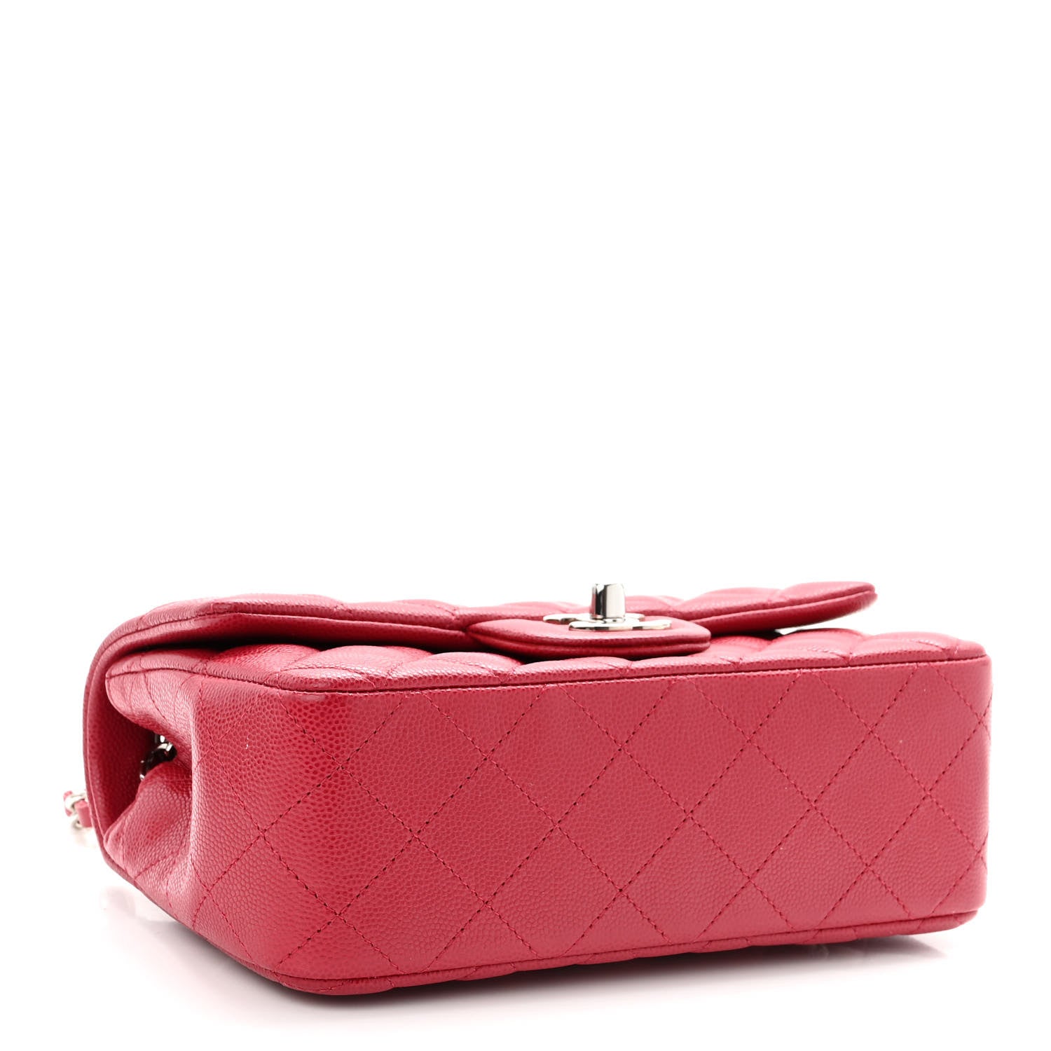 Chanel Caviar Quilted Mini Rectangular Flap Dark Pink 3 of 9
