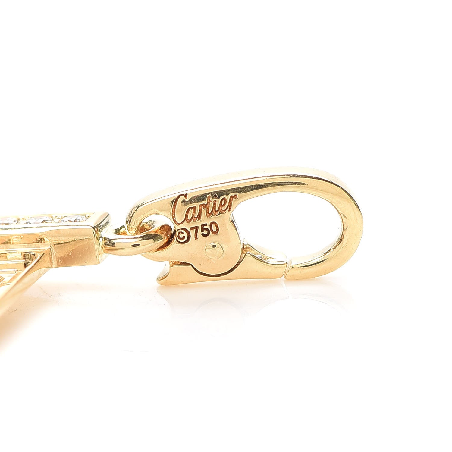 Cartier 18K Yellow Gold Diamond 52nd Street Sign Charm Pendant 3 of 4