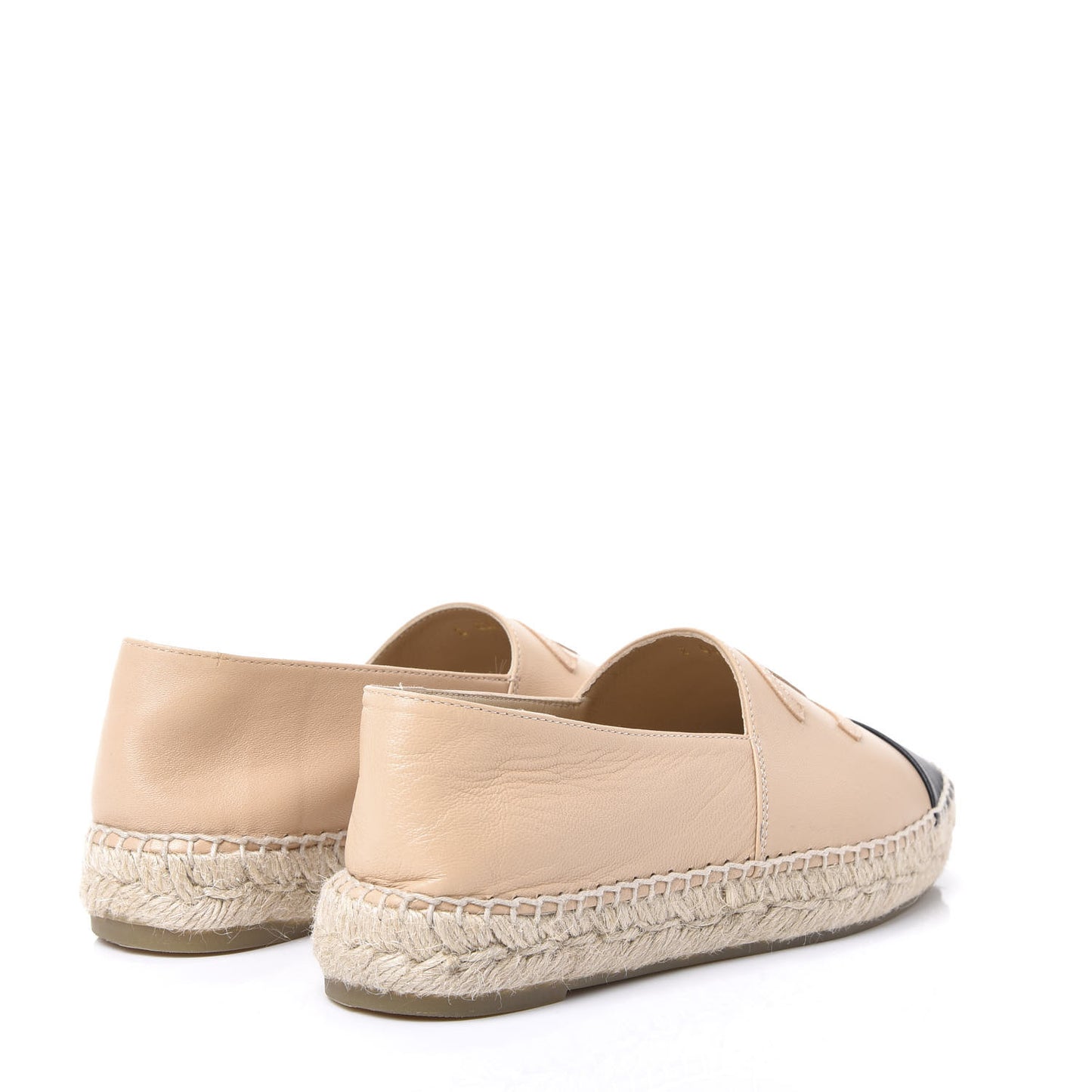 Lambskin CC Espadrilles 36 Beige Black