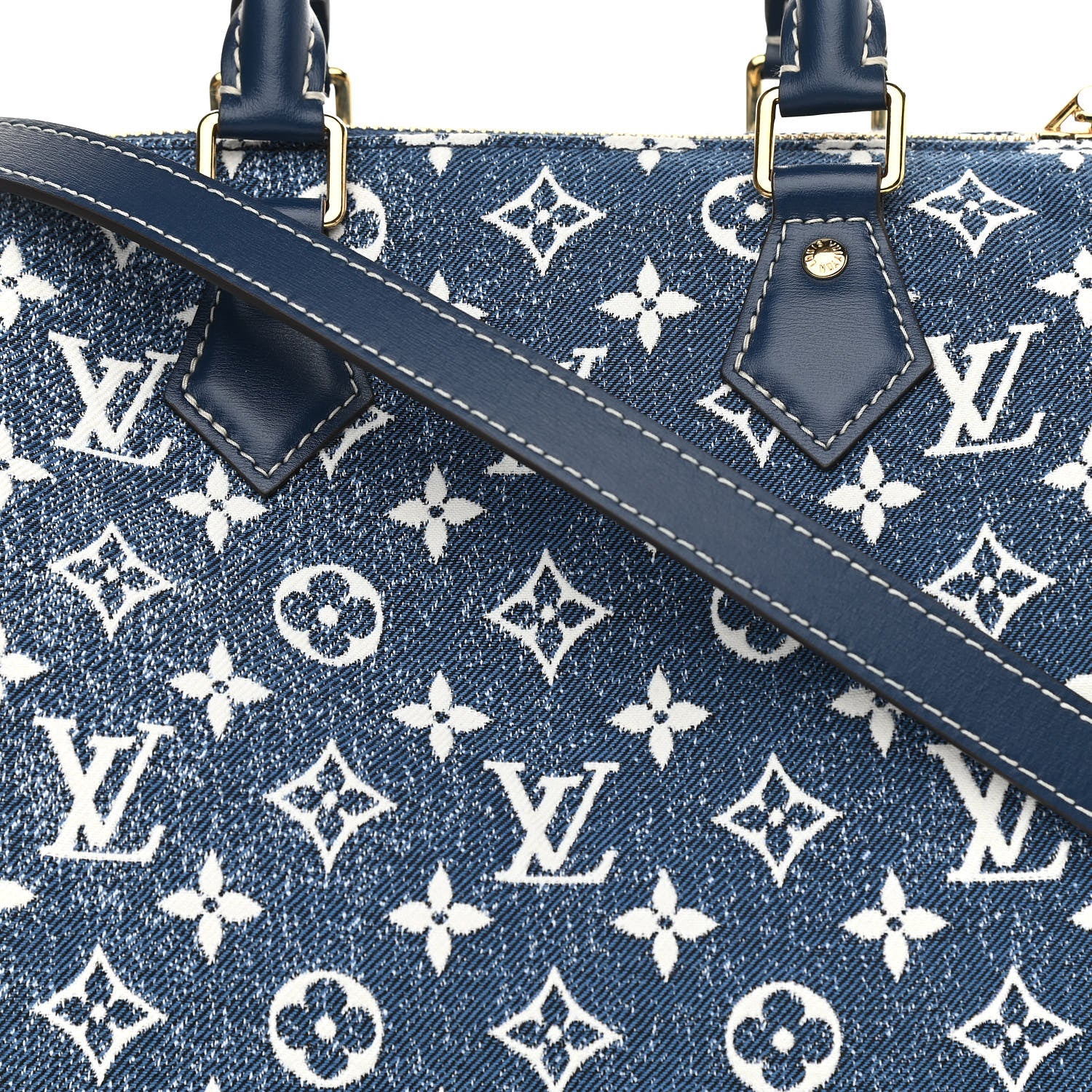 Louis Vuitton Monogram Jacquard Denim Speedy Bandouliere 25 Bleu 8 of 11