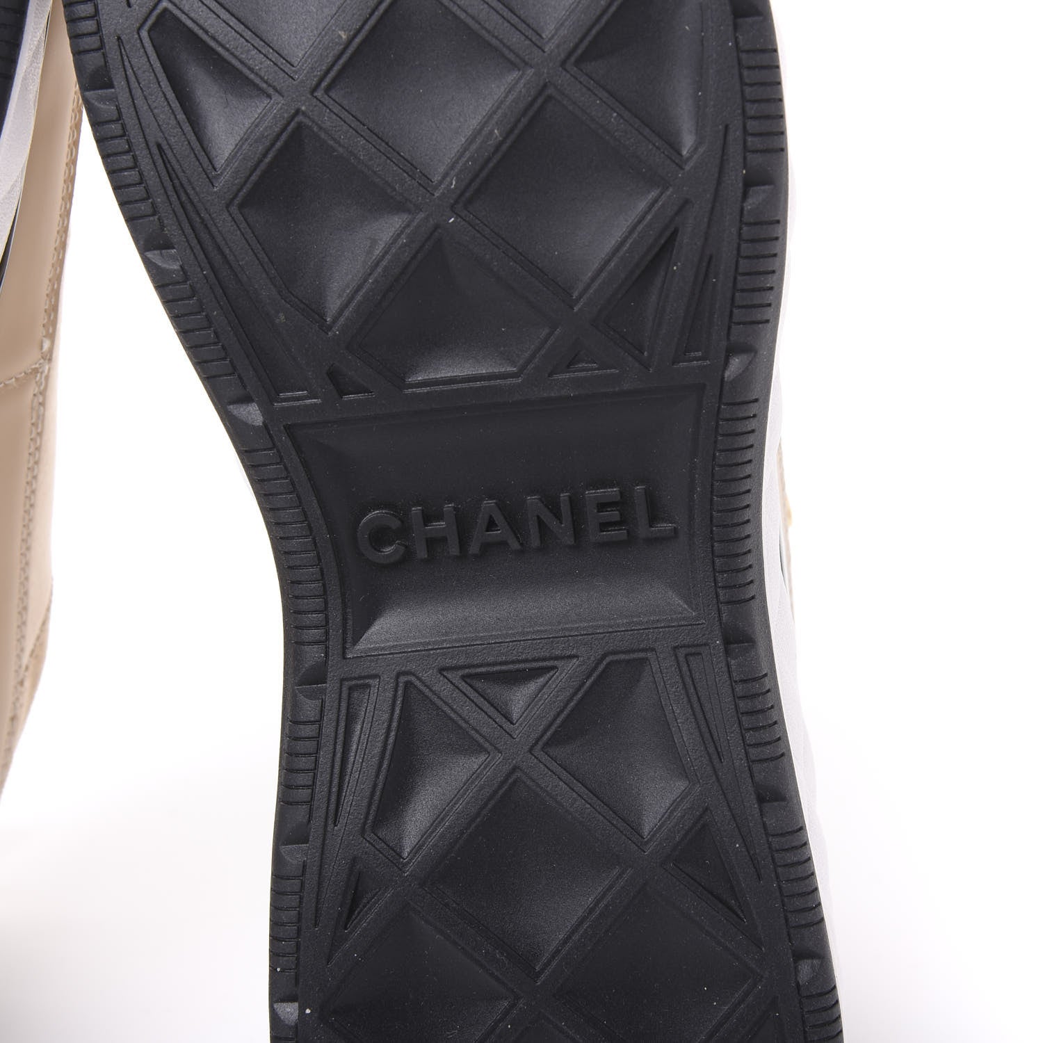 Chanel Fabric Calfskin Suede CC Sneakers 39 Beige 7 of 9