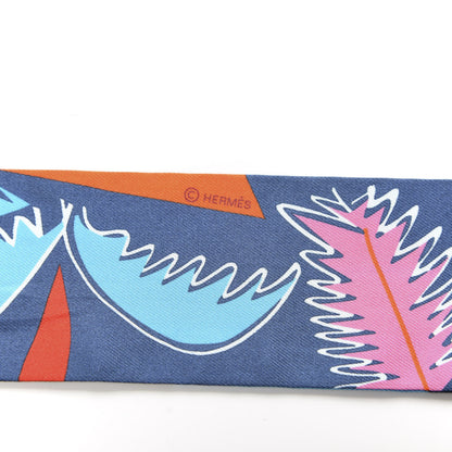 Hermes Silk Sea Surf and Fun Twilly Marine Rose Rouge 3 of 5