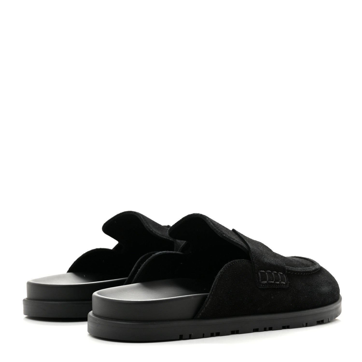 Hermes Suede Calfskin Go Mules 40 Black 5 of 9