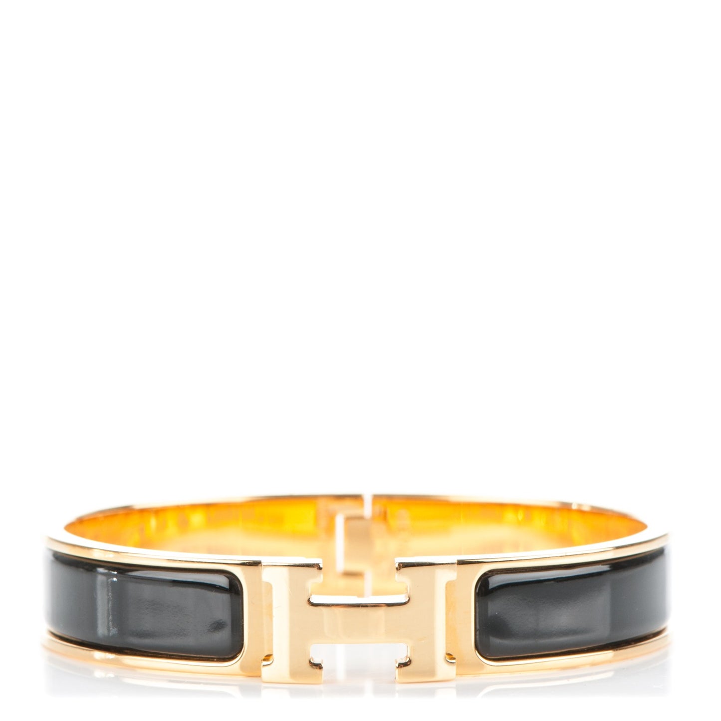 Enamel Narrow Clic Clac H Bracelet GM Black