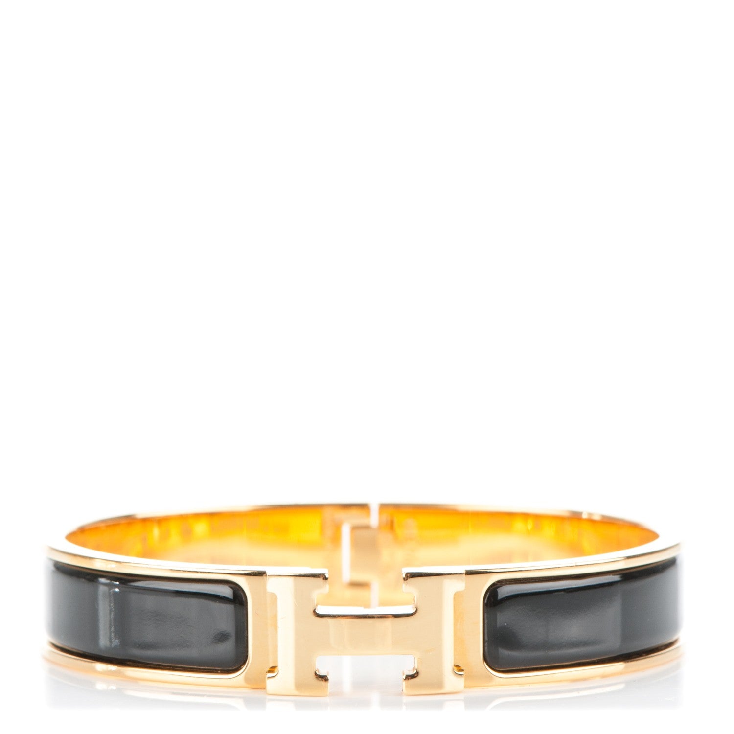 Hermes Enamel Narrow Clic Clac H Bracelet GM Black 1 of 4