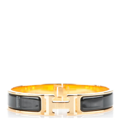 Hermes Enamel Narrow Clic Clac H Bracelet GM Black 1 of 4