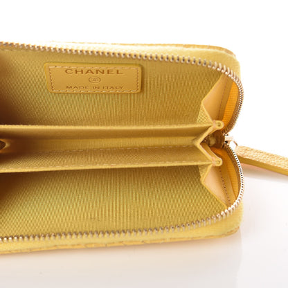 Chanel Caviar Stitched Zip Coin Purse Yellow 5 of 8