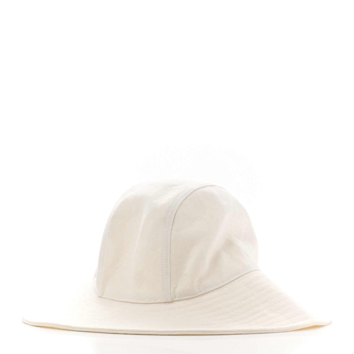 Hermes Stonewashed Linen Colette Hat 57 Warm White 3 of 8