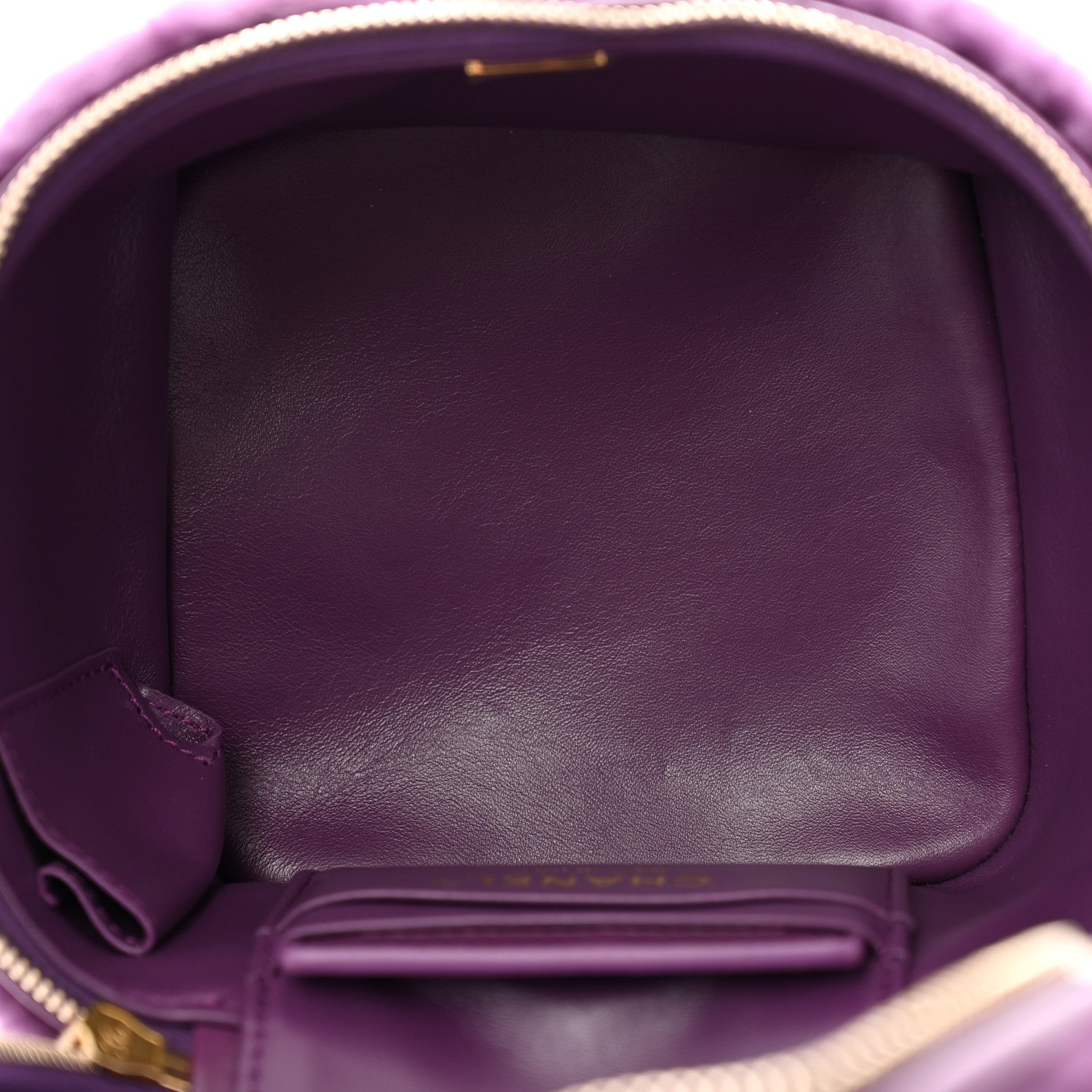 Chanel Shearling Lambskin Quilted Small Vanity Case Purple 5 of 11