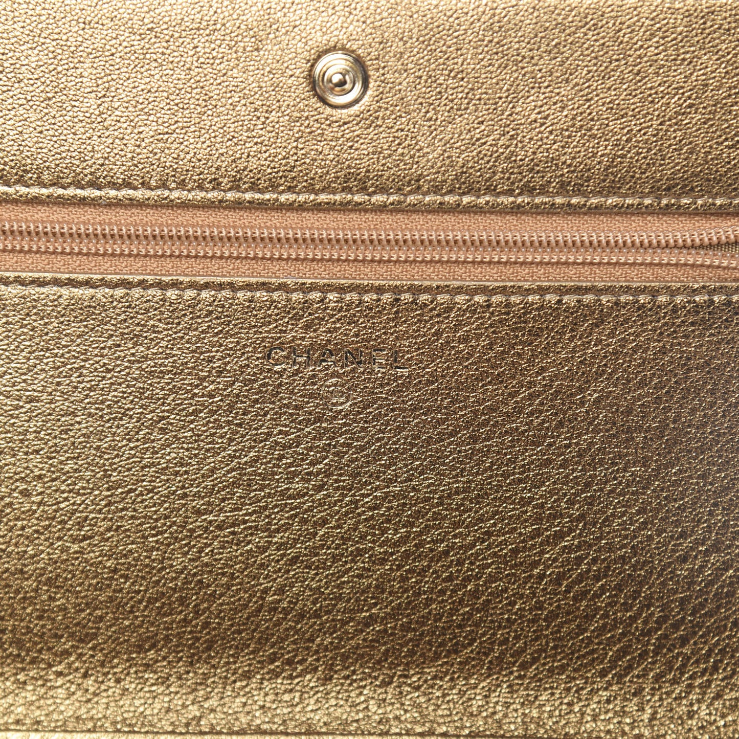 Metallic Goatskin Quilted Diamond CC Wallet On Chain WOC Gold