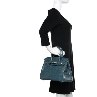 Hermes Matte Alligator Birkin 30 Bleu Tempete 2 of 13