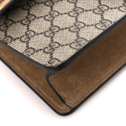 Gucci GG Supreme Monogram Suede Crystal Small Dionysus Shoulder Bag Beige Ebony Taupe 9 of 14