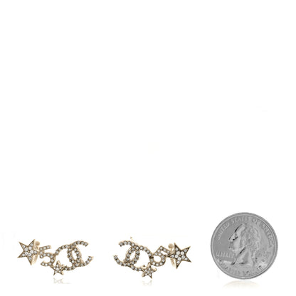 Chanel Crystal Star 5 CC Earrings Gold 2 of 5