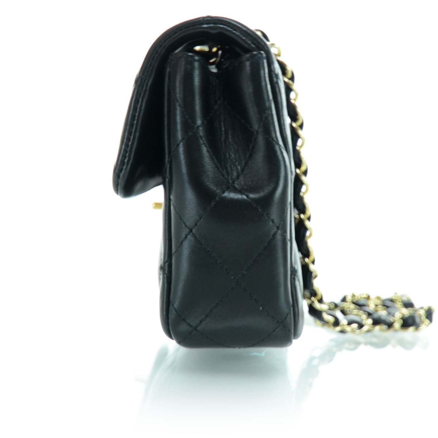 Chanel Lambskin Quilted East West Flap Black 7 of 12