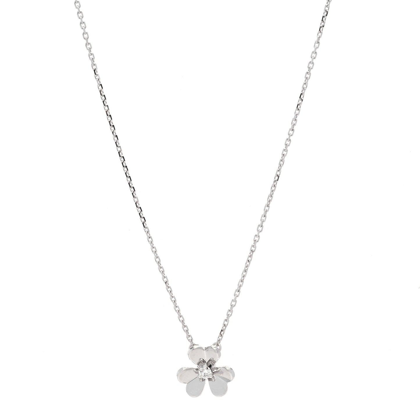 18K White Gold Diamond Mini Frivole Pendant Necklace