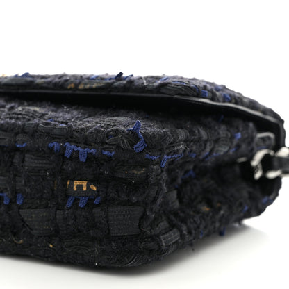 Chanel Tweed Quilted Chanel 19 Wallet On Chain WOC Black Navy Gold 11 of 11