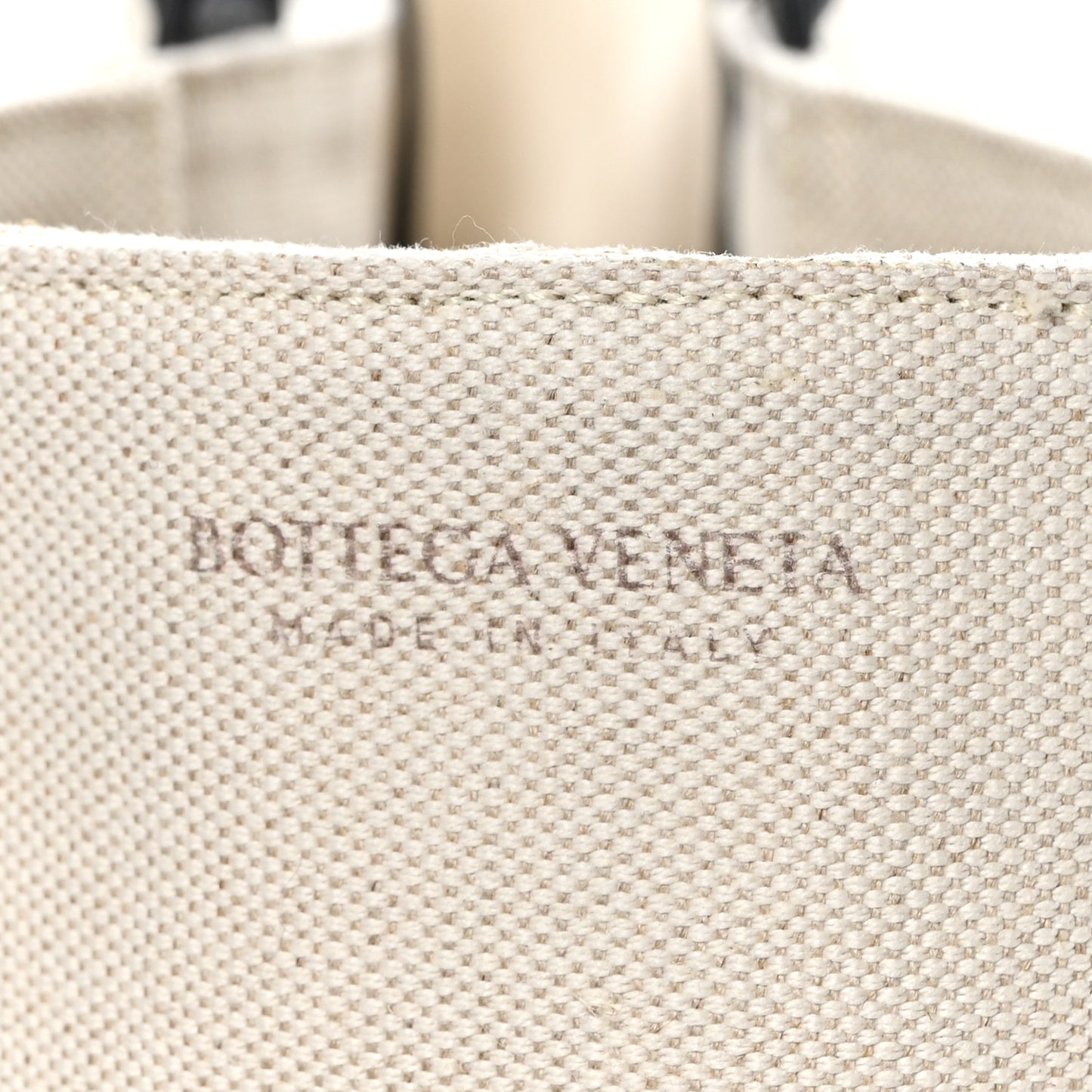 Canvas Intrecciato Large Arco Tote Beige Black